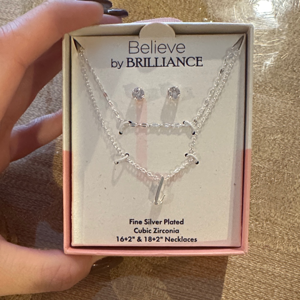Believe By Brilliance Silver Necklace And Earring Set 15$